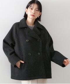 柔らかで大人上品 ジャージメルトンPコート