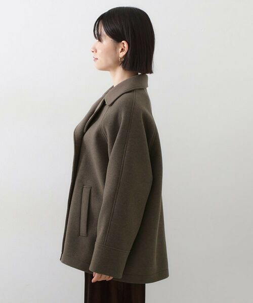 THE SHOP TK / ザ ショップ ティーケー ピーコート | 柔らかで大人上品 ジャージメルトンPコート | 詳細10