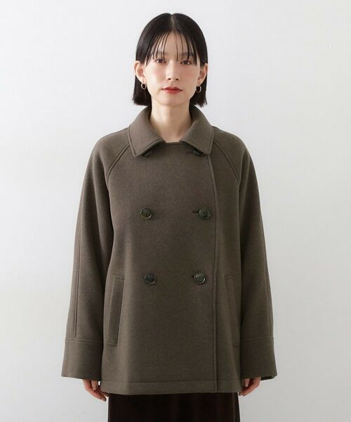 THE SHOP TK / ザ ショップ ティーケー ピーコート | 柔らかで大人上品 ジャージメルトンPコート | 詳細12