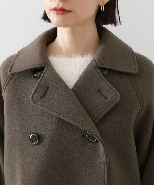 THE SHOP TK / ザ ショップ ティーケー ピーコート | 柔らかで大人上品 ジャージメルトンPコート | 詳細13