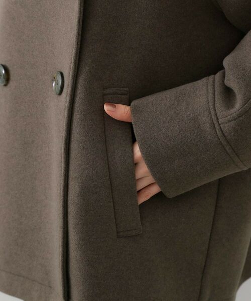 THE SHOP TK / ザ ショップ ティーケー ピーコート | 柔らかで大人上品 ジャージメルトンPコート | 詳細15