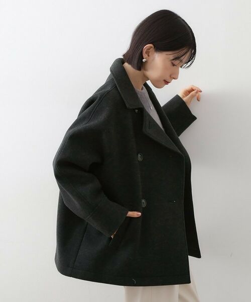 THE SHOP TK / ザ ショップ ティーケー ピーコート | 柔らかで大人上品 ジャージメルトンPコート | 詳細2