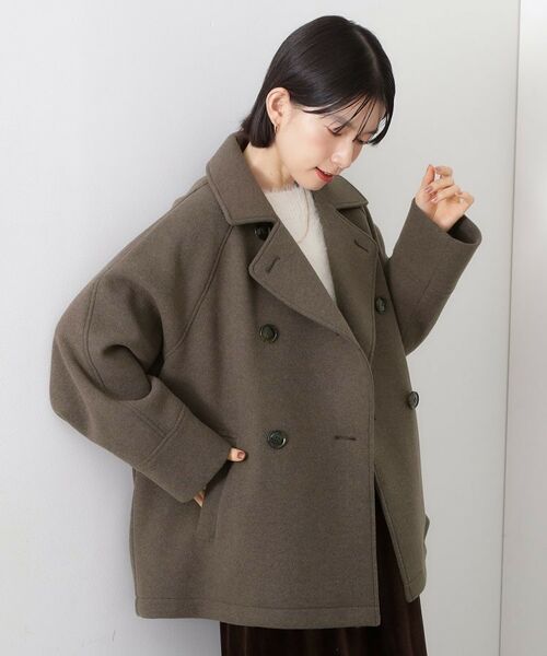 THE SHOP TK / ザ ショップ ティーケー ピーコート | 柔らかで大人上品 ジャージメルトンPコート | 詳細5