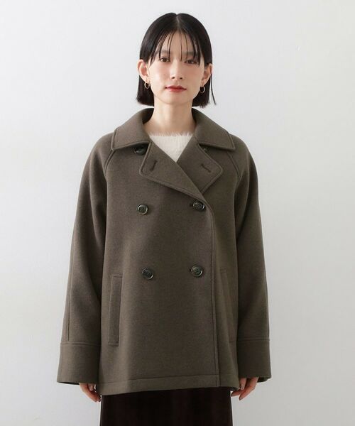 THE SHOP TK / ザ ショップ ティーケー ピーコート | 柔らかで大人上品 ジャージメルトンPコート | 詳細9
