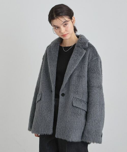 THE SHOP TK / ザ ショップ ティーケー その他アウター | 纏うだけで大人上品 シャギーチェスターハーフコート | 詳細1