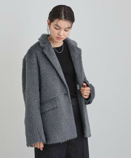 THE SHOP TK / ザ ショップ ティーケー その他アウター | 纏うだけで大人上品 シャギーチェスターハーフコート | 詳細2