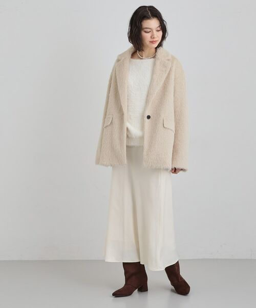 THE SHOP TK / ザ ショップ ティーケー その他アウター | 纏うだけで大人上品 シャギーチェスターハーフコート | 詳細7