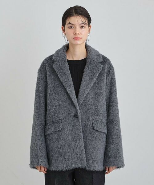 THE SHOP TK / ザ ショップ ティーケー その他アウター | 纏うだけで大人上品 シャギーチェスターハーフコート | 詳細9