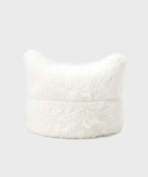 THE SHOP TK / ザ ショップ ティーケー ニットキャップ | シャギー猫耳ワッチ（アイボリー(004)）