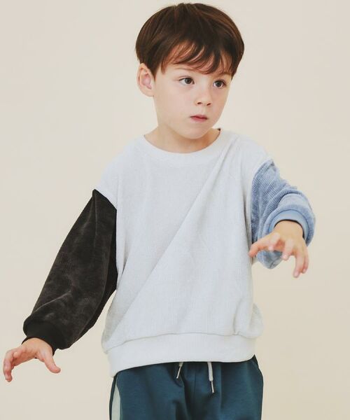 THE SHOP TK / ザ ショップ ティーケー カットソー | 【110-160】ベロアモールプルオーバー | 詳細1