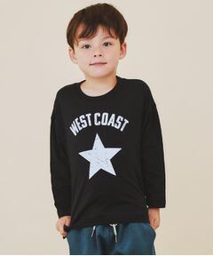 THE SHOP TK / ザ ショップ ティーケー Tシャツ | 【110-160】プリント長袖Tシャツ