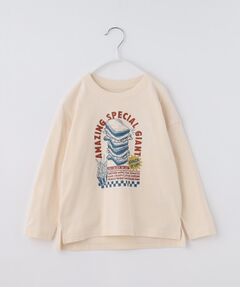 THE SHOP TK / ザ ショップ ティーケー Tシャツ | 【110-160】プリント長袖Tシャツ