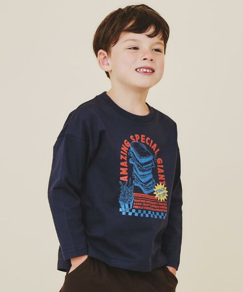 THE SHOP TK / ザ ショップ ティーケー Tシャツ | 【110-160】プリント長袖Tシャツ | 詳細1