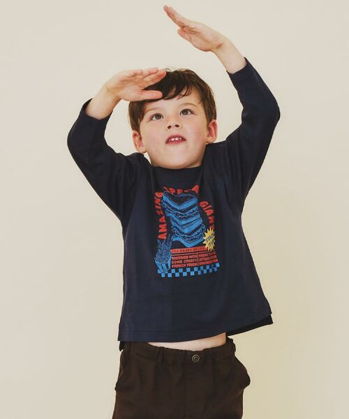 THE SHOP TK / ザ ショップ ティーケー Tシャツ | 【110-160】プリント長袖Tシャツ | 詳細2