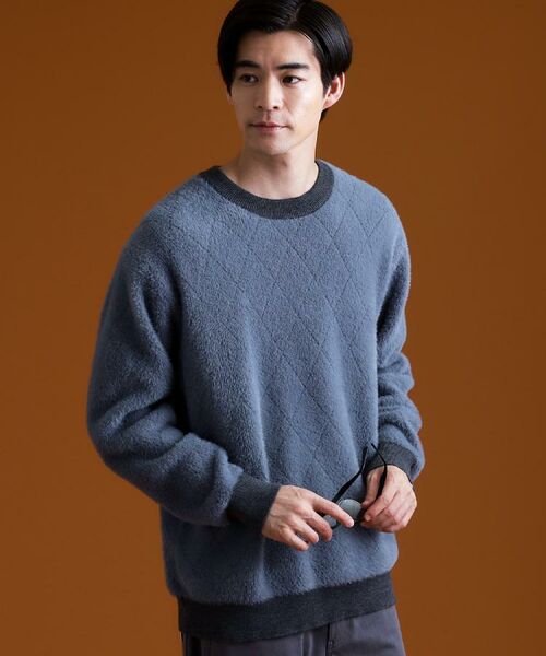 THE SHOP TK / ザ ショップ ティーケー ニット・セーター | 【ふんわり心地いい肌触り】 ダイヤ柄シャギーニット | 詳細11