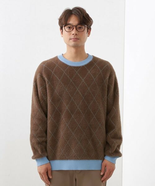 THE SHOP TK / ザ ショップ ティーケー ニット・セーター | 【ふんわり心地いい肌触り】 ダイヤ柄シャギーニット | 詳細18