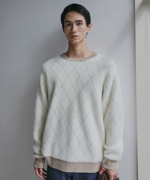 THE SHOP TK / ザ ショップ ティーケー ニット・セーター | 【ふんわり心地いい肌触り】 ダイヤ柄シャギーニット | 詳細2