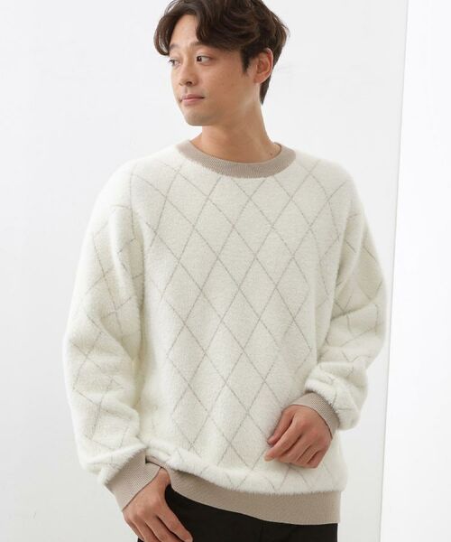 THE SHOP TK / ザ ショップ ティーケー ニット・セーター | 【ふんわり心地いい肌触り】 ダイヤ柄シャギーニット | 詳細24