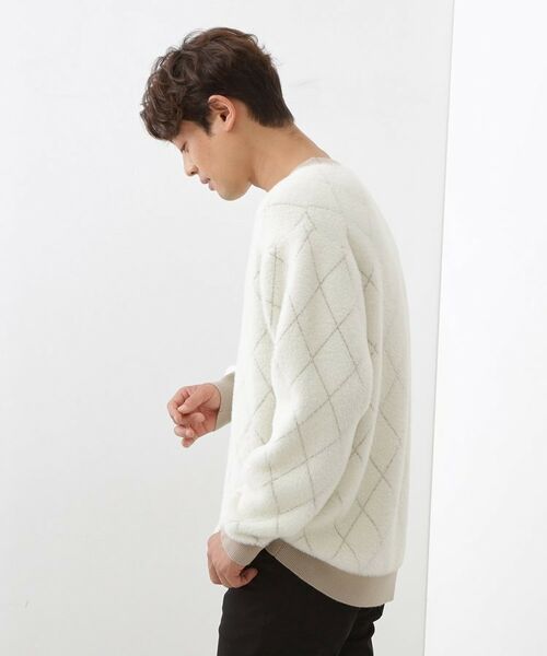 THE SHOP TK / ザ ショップ ティーケー ニット・セーター | 【ふんわり心地いい肌触り】 ダイヤ柄シャギーニット | 詳細25
