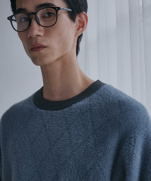 THE SHOP TK / ザ ショップ ティーケー ニット・セーター | 【ふんわり心地いい肌触り】 ダイヤ柄シャギーニット | 詳細3
