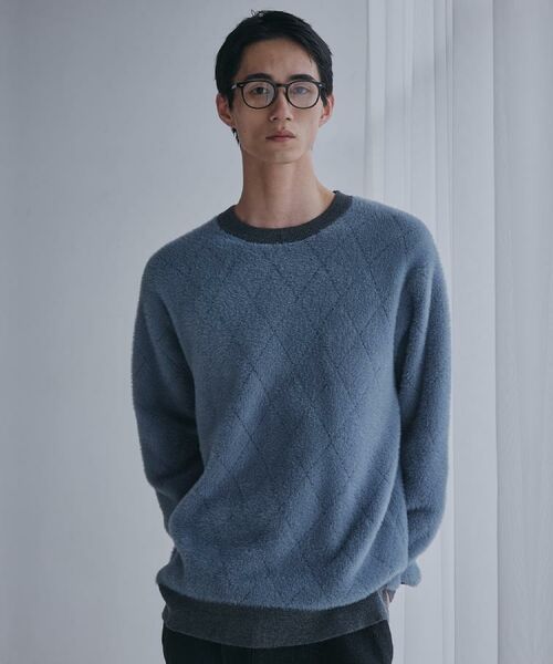 THE SHOP TK / ザ ショップ ティーケー ニット・セーター | 【ふんわり心地いい肌触り】 ダイヤ柄シャギーニット | 詳細4