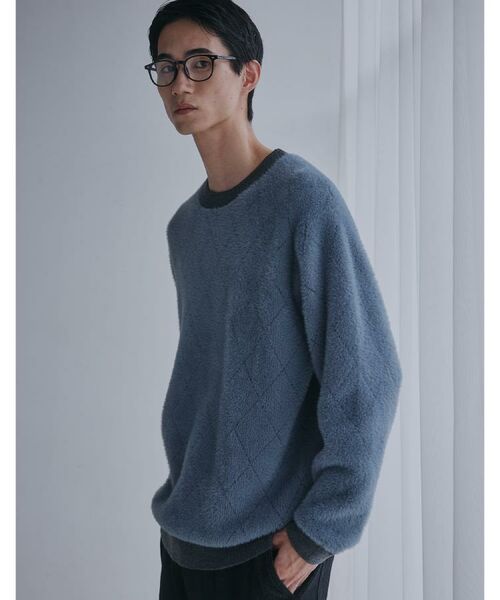 THE SHOP TK / ザ ショップ ティーケー ニット・セーター | 【ふんわり心地いい肌触り】 ダイヤ柄シャギーニット | 詳細5