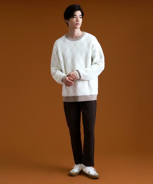 THE SHOP TK / ザ ショップ ティーケー ニット・セーター | 【ふんわり心地いい肌触り】 ダイヤ柄シャギーニット | 詳細9