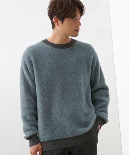 THE SHOP TK/ザ ショップ ティーケー 配色シャギーニット ユニセックスでおすすめ! ブルーグリーン(297) 04(LL) THE SHOP TK/ザ ショップ ティーケー 配色シャギーニット ユニセックスでおすすめ! ブルーグリーン(297) 04(LL)