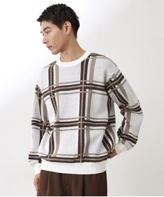 THE SHOP TK / ザ ショップ ティーケー ニット・セーター | チェックジャカードニット【洗濯機OK】