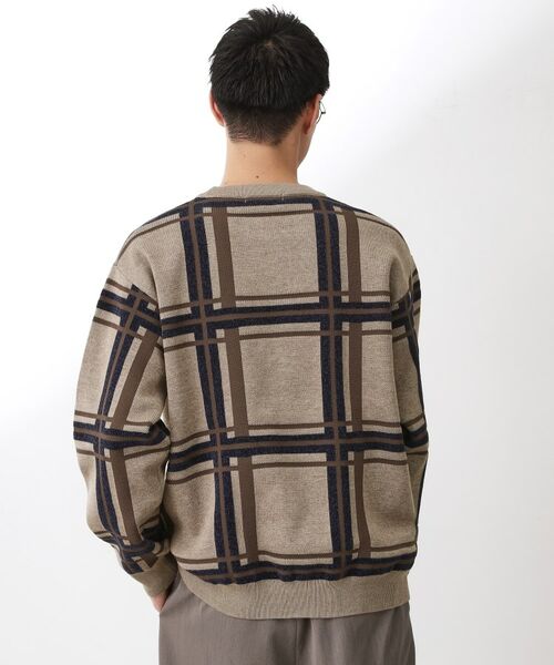THE SHOP TK / ザ ショップ ティーケー ニット・セーター | チェックジャカードニット【洗濯機OK】 | 詳細10