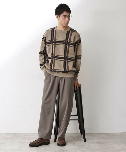 THE SHOP TK / ザ ショップ ティーケー ニット・セーター | チェックジャカードニット【洗濯機OK】 | 詳細11