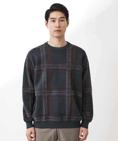 THE SHOP TK / ザ ショップ ティーケー ニット・セーター | チェックジャカードニット【洗濯機OK】 | 詳細17