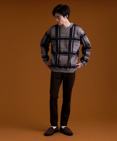THE SHOP TK / ザ ショップ ティーケー ニット・セーター | チェックジャカードニット【洗濯機OK】 | 詳細2