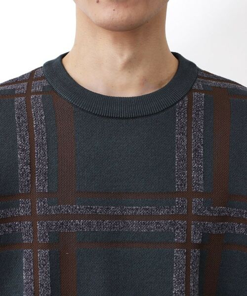 THE SHOP TK / ザ ショップ ティーケー ニット・セーター | チェックジャカードニット【洗濯機OK】 | 詳細20