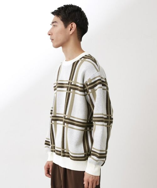 THE SHOP TK / ザ ショップ ティーケー ニット・セーター | チェックジャカードニット【洗濯機OK】 | 詳細5
