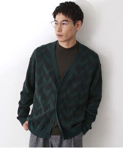 THE SHOP TK / ザ ショップ ティーケー カーディガン・ボレロ | ヘリンボンニットカーディガン