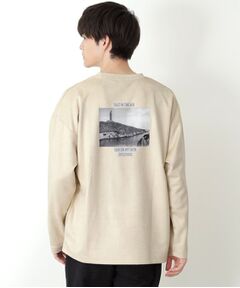 THE SHOP TK / ザ ショップ ティーケー カットソー | スエード フォトプリントスウェット 【洗濯機OK】