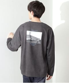 THE SHOP TK / ザ ショップ ティーケー カットソー | スエード フォトプリントスウェット 【洗濯機OK】