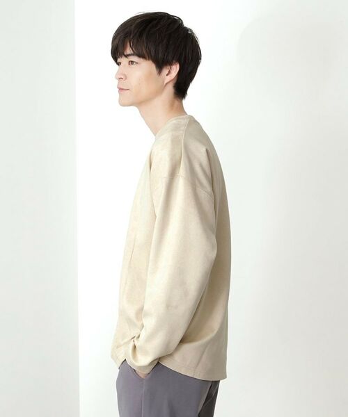 THE SHOP TK / ザ ショップ ティーケー カットソー | スエード フォトプリントスウェット 【洗濯機OK】 | 詳細1