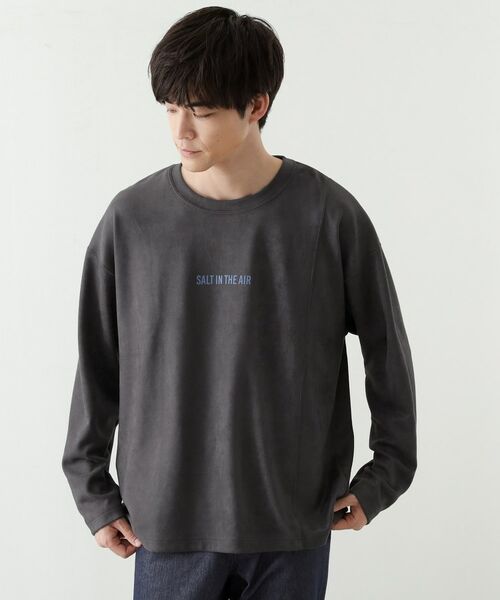 THE SHOP TK / ザ ショップ ティーケー カットソー | スエード フォトプリントスウェット 【洗濯機OK】 | 詳細13