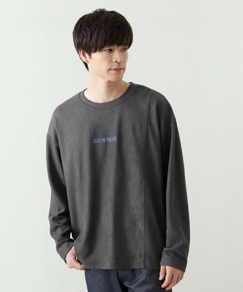 THE SHOP TK / ザ ショップ ティーケー カットソー | スエード フォトプリントスウェット 【洗濯機OK】 | 詳細14