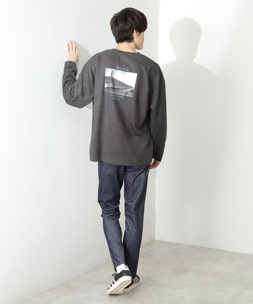 THE SHOP TK / ザ ショップ ティーケー カットソー | スエード フォトプリントスウェット 【洗濯機OK】 | 詳細15