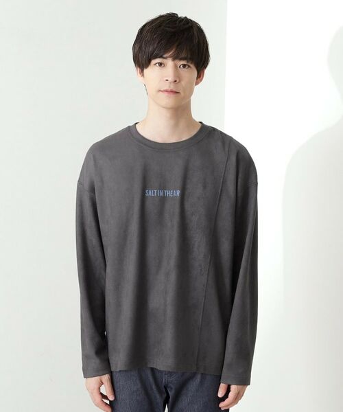 THE SHOP TK / ザ ショップ ティーケー カットソー | スエード フォトプリントスウェット 【洗濯機OK】 | 詳細17