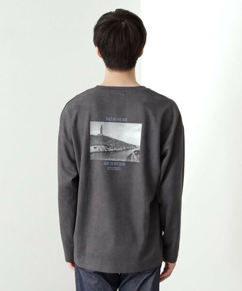 THE SHOP TK / ザ ショップ ティーケー カットソー | スエード フォトプリントスウェット 【洗濯機OK】 | 詳細19