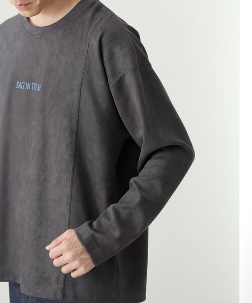 THE SHOP TK / ザ ショップ ティーケー カットソー | スエード フォトプリントスウェット 【洗濯機OK】 | 詳細21