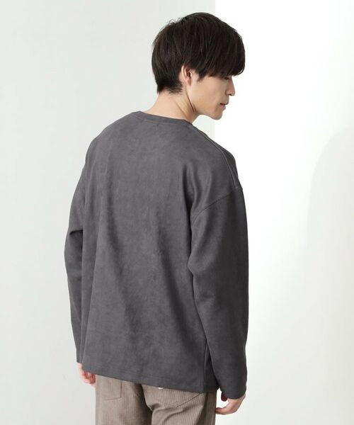 THE SHOP TK / ザ ショップ ティーケー カットソー | スエード フォトプリントスウェット 【洗濯機OK】 | 詳細6