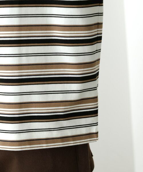 THE SHOP TK / ザ ショップ ティーケー カットソー | ランダムボーダー長袖タフTシャツ 【洗濯機OK】 | 詳細14