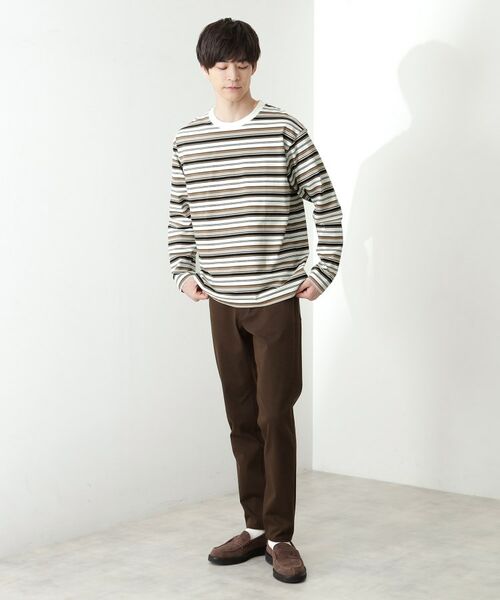 THE SHOP TK / ザ ショップ ティーケー カットソー | ランダムボーダー長袖タフTシャツ 【洗濯機OK】 | 詳細3
