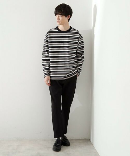 THE SHOP TK / ザ ショップ ティーケー カットソー | ランダムボーダー長袖タフTシャツ 【洗濯機OK】 | 詳細7