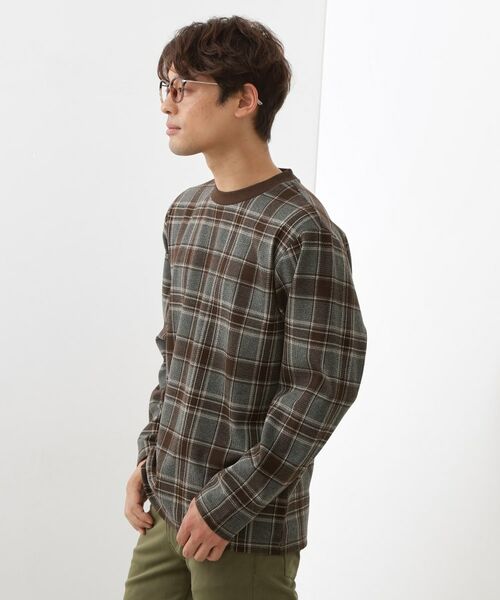 THE SHOP TK / ザ ショップ ティーケー カットソー | チェックジャカードプルオーバー | 詳細1